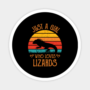 Bearded Dragon Just A Girl Who Loves Lizard Retro Magnet